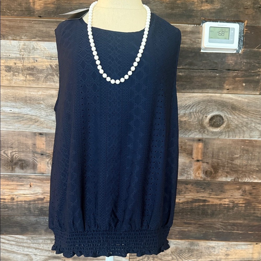Adrianna Papell Midnight Blue Sleeveless Top